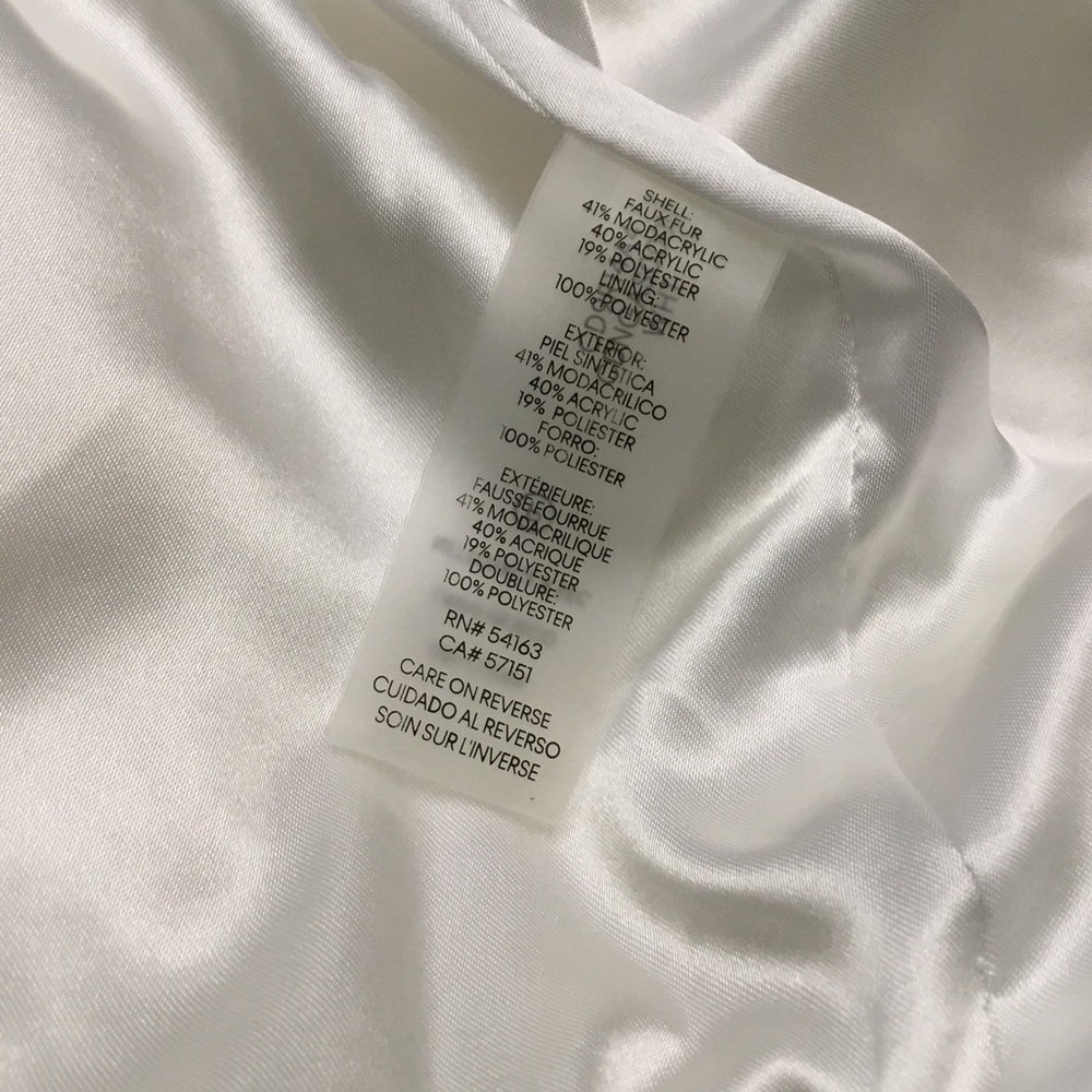 Off white Calvin Klein faux fur jacket size Sm - Picture 10 of 16